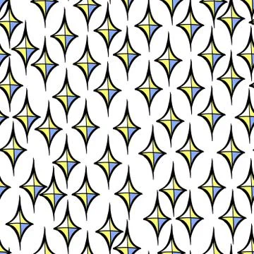 Vector seamless pattern with decorative diamond stars. Fashion background with Stock Illustration