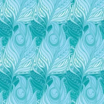 Vector Seamless pattern with decorative feather Illustrazione stock