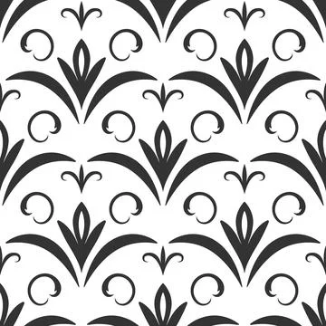 Vector Seamless Pattern with Decorative Filigree Ornaments. Vintage Retro Design Stock Illustration