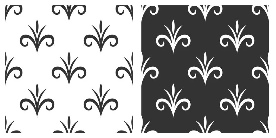 Vector Seamless Pattern with Decorative Filigree Ornaments. Vintage Retro Design Stock Illustration