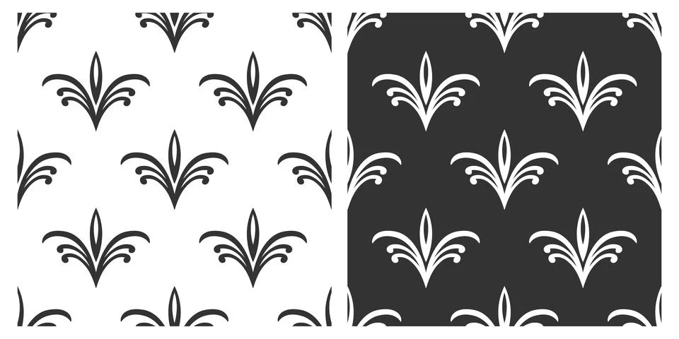 Vector Seamless Pattern with Decorative Filigree Ornaments. Vintage Retro Design Stock Illustration