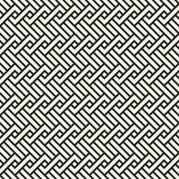 Vector seamless pattern. Decorative geometric interlaced lines design イラスト素材