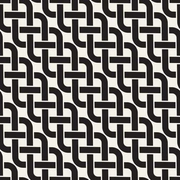 Vector seamless pattern. Decorative geometric interlaced lines design. Monoch Stock Illustration
