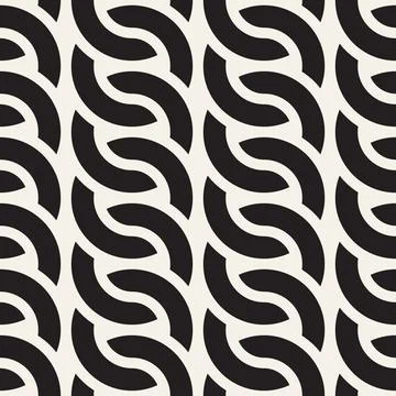Vector seamless pattern. Decorative geometric interlaced lines design. Monoch Illustrazione stock