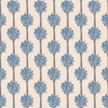 Vector seamless pattern depicting a bouquet of dried flowers Stock Illustration