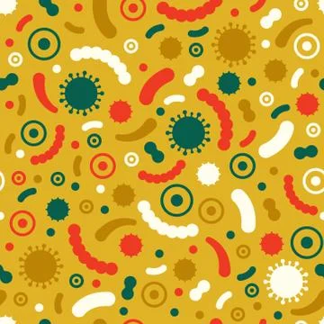 Vector seamless pattern design with abstract viruses Stock Illustration