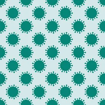 Vector seamless pattern design with abstract viruses Stock Illustration
