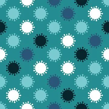 Vector seamless pattern design with abstract viruses Illustrazione stock