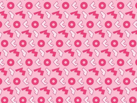 Vector seamless pattern design of abstract geometric shapes in shades of pink Stock Illustration