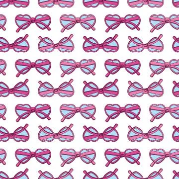 Vector seamless pattern design with heart shaped glasses Stock Illustration