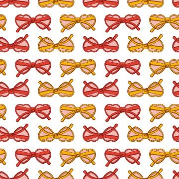 Vector seamless pattern design with heart shaped glasses Stock Illustration