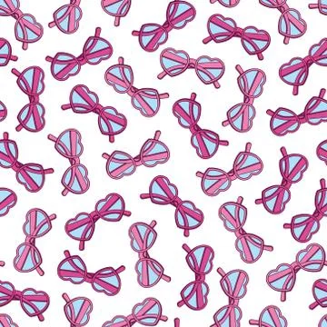 Vector seamless pattern design with heart shaped glasses Stock Illustration