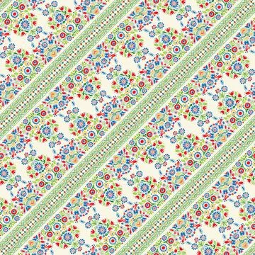 Vector seamless pattern design inspired by traditional Hungarian embroidery Stock Illustration