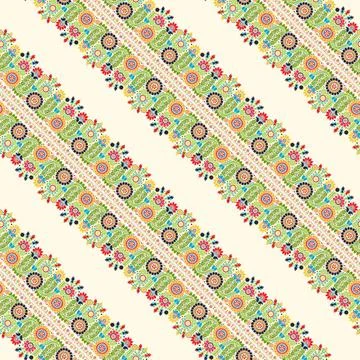 Vector seamless pattern design inspired by traditional Hungarian embroidery Illustrazione stock