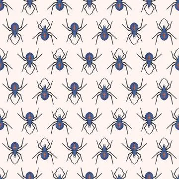 Vector seamless pattern design with spiders Illustrazione stock