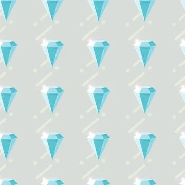 Vector seamless pattern with diamonds. Fashion background with crystal Stock Illustration