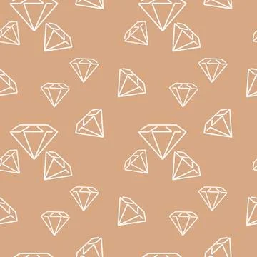 Vector seamless pattern with diamonds. Hand drawn background. Can be used for Stock Illustration