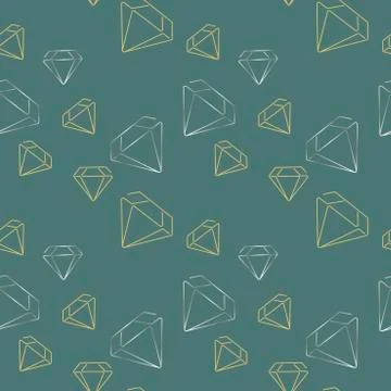 Vector seamless pattern with diamonds. Hand drawn background. Surface texture Stock Illustration