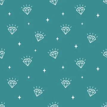 Vector seamless pattern with diamonds. Stock Illustration