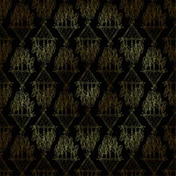 Vector Seamless Pattern with Different Dream Catcher Amulet.Can Stock Illustration