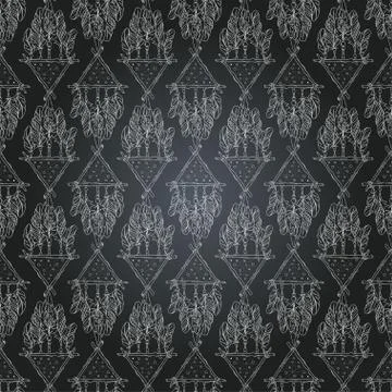 Vector Seamless Pattern with Different Dream Catcher Amulet.Can Stock Illustration