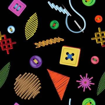 Vector seamless pattern from different types of stitches Illustrazione stock