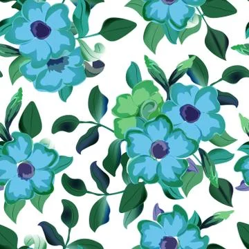 Vector seamless pattern displaying bold flowers. Elegance Seamless background 스톡 일러스트