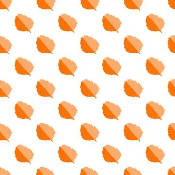 Vector seamless pattern with diucolor autumn leaves on a white background Stock Illustration