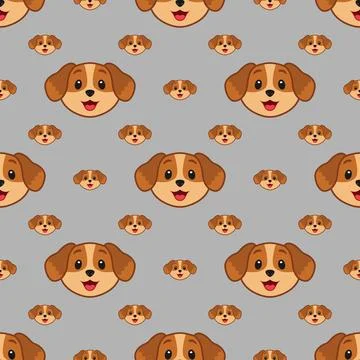 Vector seamless pattern of a dog Illustrazione stock