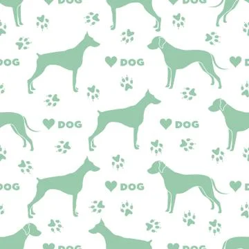 Vector seamless pattern with dogs, dog tracks Pet Stock Illustration