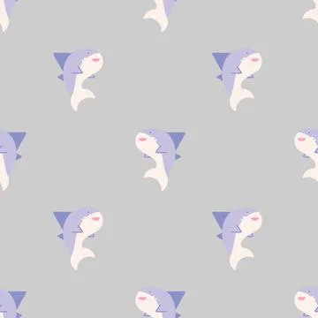 Vector seamless pattern with dolphins Stock Illustration
