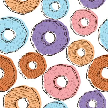 Vector seamless pattern with donuts Illustrazione stock