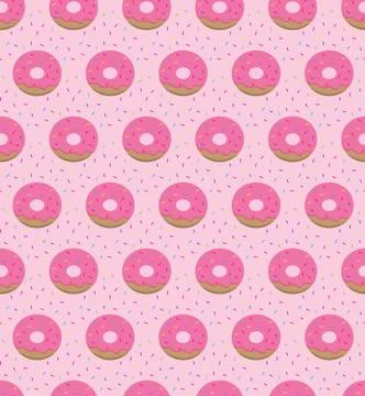 Vector seamless pattern with donuts  vector wallpapers, fabric, texture, back Stock Illustration
