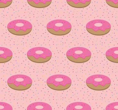 Vector seamless pattern with donuts  vector wallpapers, fabric, texture, back Stock Illustration