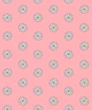 Vector seamless pattern of doodle flower Stock Illustration