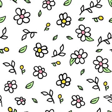 Vector Seamless Pattern Doodle Stock Illustration