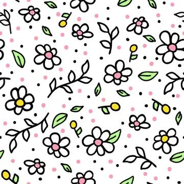 Vector Seamless Pattern Doodle Stock Illustration