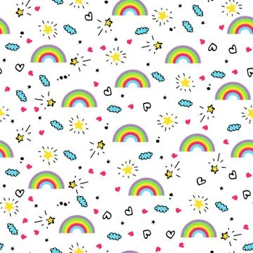 Vector Seamless Pattern Doodle Illustrazione stock