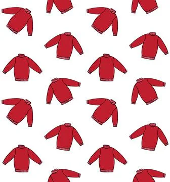 Vector seamless pattern of doodle sketch sweater Stock Illustration