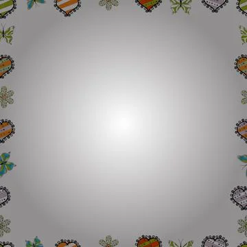 Vector. Seamless pattern. Doodles pattern style. Border design is pattern in doo Stock Illustration