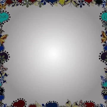 Vector. Seamless pattern. Doodles pattern style. Decorative vintage frames and b Stock Illustration