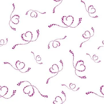 Vector seamless pattern with dot hearts Illustrazione stock