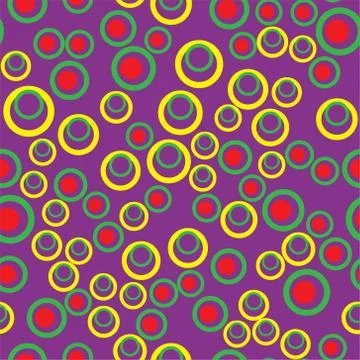 Vector seamless pattern with dots and round shapes. Abstract background Colorful Stock Illustration