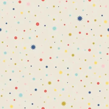 Vector seamless pattern with dotted colorful elements. Stylish background wit Stock Illustration