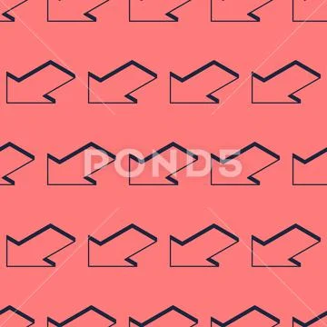 Vector seamless pattern of down arrows on a red background. Isometric illustr 库存插图