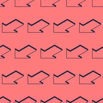 Vector seamless pattern of down arrows on a red background. Isometric illustr Stock Illustration