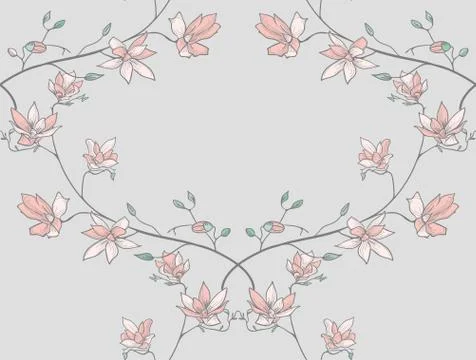 Vector Seamless Pattern with Drawn Branches, Plants Stock Illustration