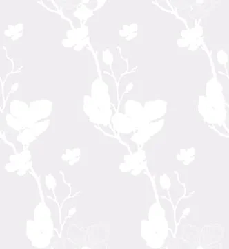 Vector Seamless Pattern with Drawn Cherry Flowers Stock Illustration