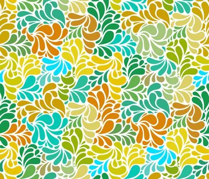 Vector seamless pattern with drops. Abstract floral background. Stock Illustration