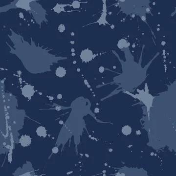 Vector seamless pattern with drops and splashes. Grunge background. Stock Illustration